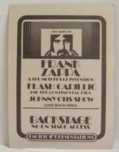 FRANK ZAPPA &amp; THE MOTHERS - VINTAGE ORIGINAL 1970&#39;s BACKSTAGE PASS NEW Y... - $30.00