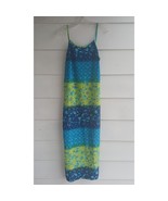 California Concepts Floral Striped Maxi Dress Beach Vacation 90s Y2K Siz... - $23.76