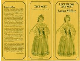 Luisa Miller Live from the Met Program 1979 Renata Scotto Placido Domingo  - $17.82