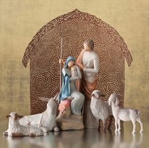 The Holy Family Statue Sculpture Hand Painting Willow Tree By Susan Lordi 7.5” - £104.49 GBP