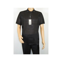 Mens Polo Shirt Slinky Sheer Short Sleeves Soft Touch Stacy Adams 57006 Black image 2