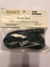 Mgt CS-8 Car Stereo Adapter Plug 5 Pin (M) Din To (M) Din Wire 6.6 Ft New - $29.58