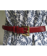 Talbots Rust Color Genuine Leather Belt Solid Brass Buckle Womens Size M... - £18.60 GBP