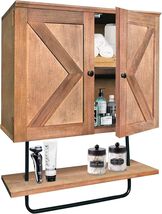 Wood Wall Mounted Bathroom Cabinet, Farmhouse Rustic over the Toilet Sto... - $89.09