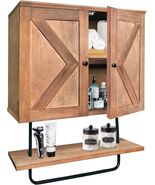 Wood Wall Mounted Bathroom Cabinet, Farmhouse Rustic over the Toilet Sto... - $89.09