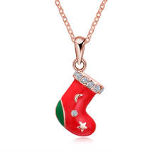 Cubic Zirconia &amp; Enamel 18K Rose Gold-Plated Boot Pendant Necklace - £11.21 GBP