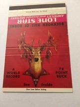 Vintage Matchbook Cover Matchcover Full Length Buckhorn Brewery Hall Horns TX - £3.17 GBP