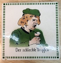 Antique German 6&quot; Ceramic Trivet Der schlechte Tropfen &quot;The Bad Drop&quot; TB... - $59.39