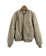 Crazy Eight By Gymboree Gold Metallic Trim Sherpa Bomber Jacket Medium 7-8 - £14.49 GBP