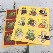 Vintage 1990 Stickers Seals Thanksgivibg Turkey Teddies Gibson Lot Of 2 ... - $11.88