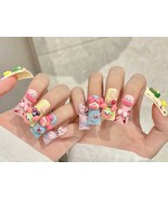 Whimsical Cartoon 3D Kawaii Nails Mixed Character Fun Set press on glue ... - $25.99