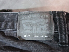 Women&#39;s Levis 511 Slim Straight Black J EAN S 16 Reg. 28 X 28 Authentic Cl EAN Nice - £15.50 GBP