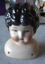 Vintage 1930s 5 Marked China Head Girl Doll Head and Shoulders 4 1/8&quot; Tall - £68.32 GBP