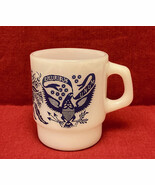 Vintage Fire King mug E Pluribus Unum eagle national Great Seal Anchor H... - $13.70 CAD