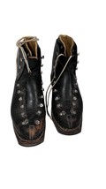 Vintage Bass Germany Leather Ski Boots--Ski Lodge, Cabin Decor 10.5 Mens - $1,439.32 MXN