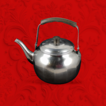 Angled Stainless Steel Tea Kettle Pot Cook Time Brand By Ken Carter Vintage - £7.44 GBP