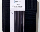 Mainstays Fabric Shower Curtain 72 X 72&quot; Reinforced Buttonhole Top Black - £20.43 GBP