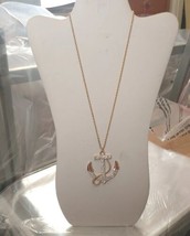 Anchor ⚓ Pendant On 14K Gold-Plate Chain With Brilliant Rhinestones NWOT - £35.20 GBP