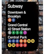 NYC 42nd St Downtown &amp; Brooklyn Alphabet Subway Lines 8&quot;x12&quot; Metal Sign ... - $11.43