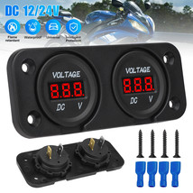 DC 12/24V Car Dual Battery LED Digital Volt Meter Voltage Marine Gauge Panel - £18.09 GBP