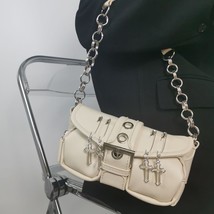 Vintage Gothic Shoulder Bag Women Harajuku Punk Pin Cross Crossbody Bags Solid P - £36.26 GBP