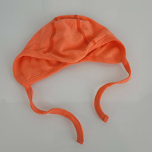 Hanna Andersson Peach Orange Cotton Pilot Hat Cap Beanie Tie String M Me... - $9.89