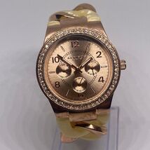 Akribos XXIV Rose Gold-Tone Stainless Steel Chain Style Watch – New Battery - $18.43