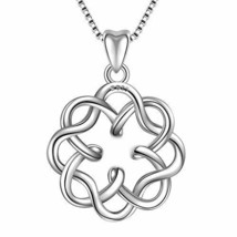 925 Sterling Silver Irish Infinity Endless Love Celtic Knot Pendant Necklace 18&quot; - £51.83 GBP