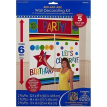 Wall Decorating Kit Add-Any-Age Birthday Party Decorations &amp; Supplies 5 Piece - £5.79 GBP