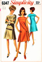 Misses&#39; DRESS Vintage 1965 Simplicity Pattern 6347 Size 14 - $12.00