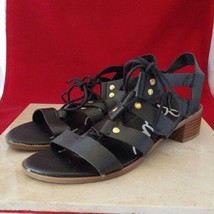 Blue Suede Shoes Black Lace Up Sandals - Size 9 - $15.99
