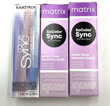 Matrix SoColor Sync Pre-Bonded &amp; ColorSync Sheer Acidic Toner 2 oz-Choose Yours - £11.03 GBP+