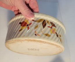 Hall's Superior Autumn Leaf Jewel Tea 7.75" Ribbed Round Casserole Dish image 5