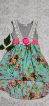 Ella &amp; Lulu Girls Dress,  Lace Overlay, Multi Color Sz 6  - £13.44 GBP