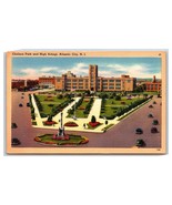 Chelsea Park and Hight School Atlantic City New Jersey NJ UNP Linen Post... - $54.42 MXN