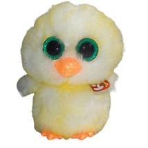 Ty Beanie Boos Plush Lemon Drop Yellow Chick Green Glitter Eyes Wings 20... - £11.33 GBP