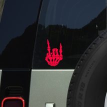 Skeleton Devil Horns Hand Vinyl Decal Sticker | Custom Truck Window Bumper Car L - £4.63 GBP