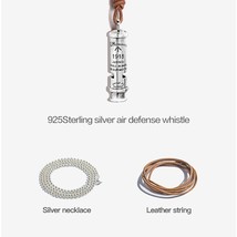 925 Silver Color Whistle Necklaces For Unisex Men Viking Boho Vintage World War  - £74.64 GBP