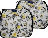 Set of 2 Same Printed Thin Cushion Chair Pads w/black ties, BEES &amp; LEAVE... - $13.85