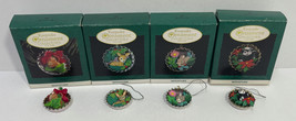 Lot of 4 Hallmark Ornament Miniatures, Holiday Bunny, Forty Winks, Sweet Bouquet - £14.08 GBP