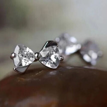 2.00 Ct Trillion Cut Cubic Zirconia Bow Earrings 14K White Gold Silver Plated - £83.92 GBP