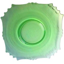 Vintage Green Depression 7 3/4&quot; Square Plate, one chip - $13.99