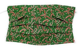 Pleated Green Red White Stripe Peppermint Christmas Candy Cane Xmas Face... - $13.67
