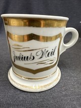 ANTIQUE 1880-1920’s Personalized SHAVING MUG - Julius Weil - £42.83 GBP