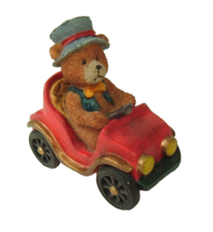 Russ Berrie Bears From The Past Figurine Bear Driving Convertible Vintage Car - $9.89