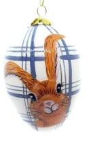 Pier 1  2020 Easter Li Bien Blue Bunny Rabbit Design Egg Ornament - £13.36 GBP