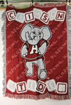 Vintage Northwest Company Throw Blanket Alabama Crimson Tide Elephant 43... - £44.58 GBP