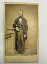 Antique CDV Photo 1860s Handsome Gentleman Fully Beaded Man in Victorian Dress - £19.27 GBP