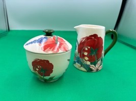 Fasiencerie de GIEN VOLUPTE Cream Pitcher &amp; Sugar Bowl Set France - $119.99