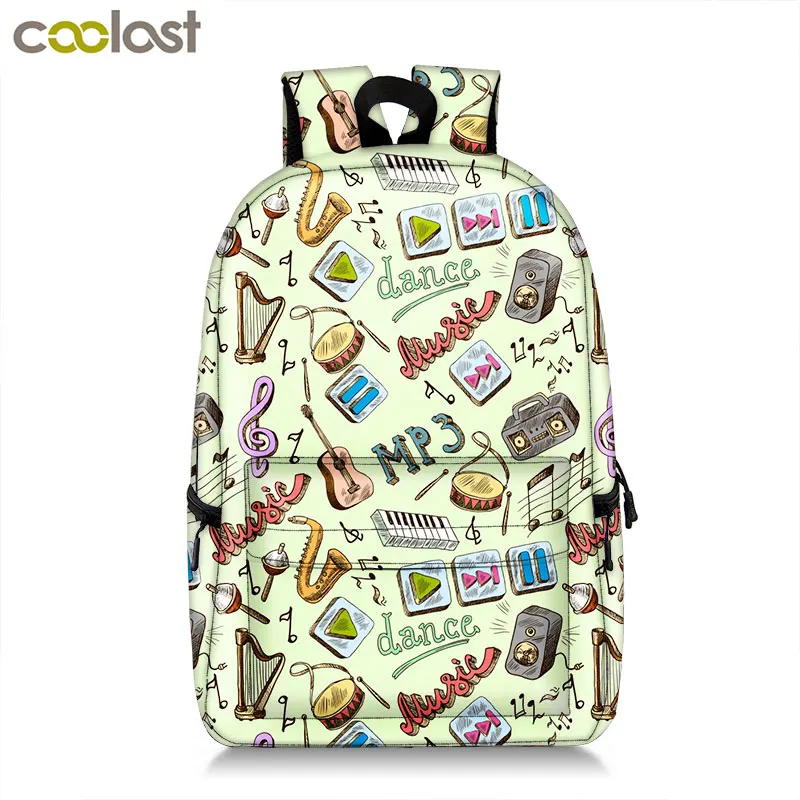 Musical instrument note backpack jazz saxophone piano rucksack women men laptop  - £86.71 GBP